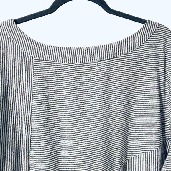 Tulip clothing XL blue & white thin stripe cotton pieced tunic dress w pockets - Picture 4 of 11